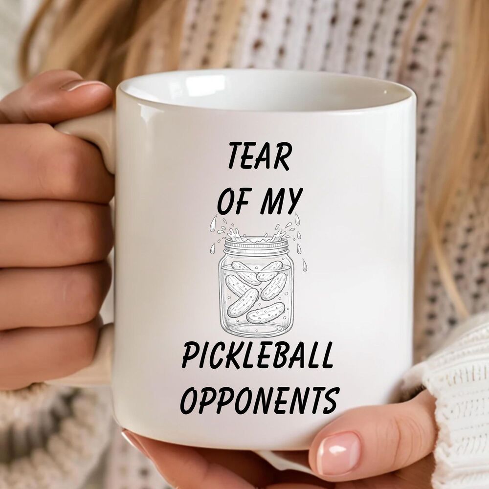 Tear Of My Pickleball Opponents Mug, Funny Pickleball Mug, Sports Humor Mug Gif